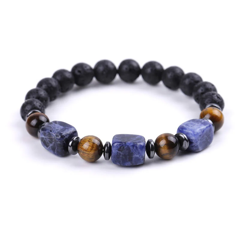 Buddha Stones Vari Cristalli Pietra lavica Bracciale Calma - Image 43