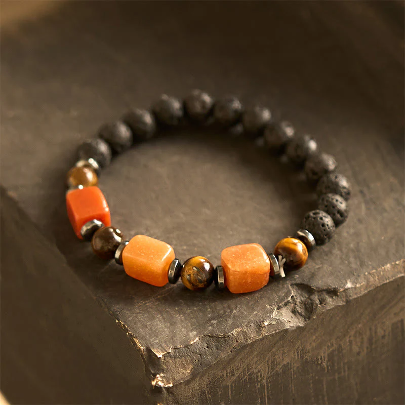 Buddha Stones Vari Cristalli Pietra lavica Bracciale Calma - Image 46