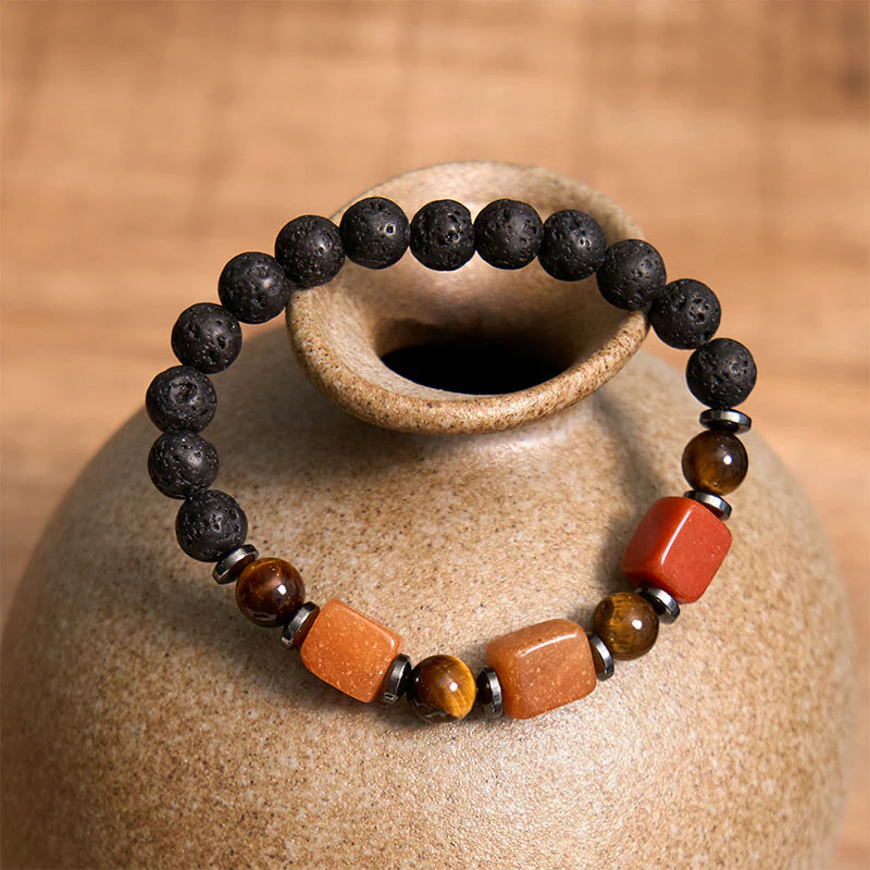 Buddha Stones Vari Cristalli Pietra lavica Bracciale Calma - Image 48