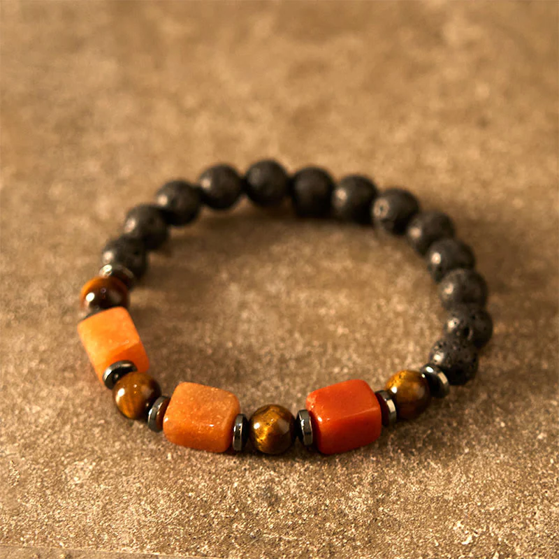 Buddha Stones Vari Cristalli Pietra lavica Bracciale Calma - Image 49