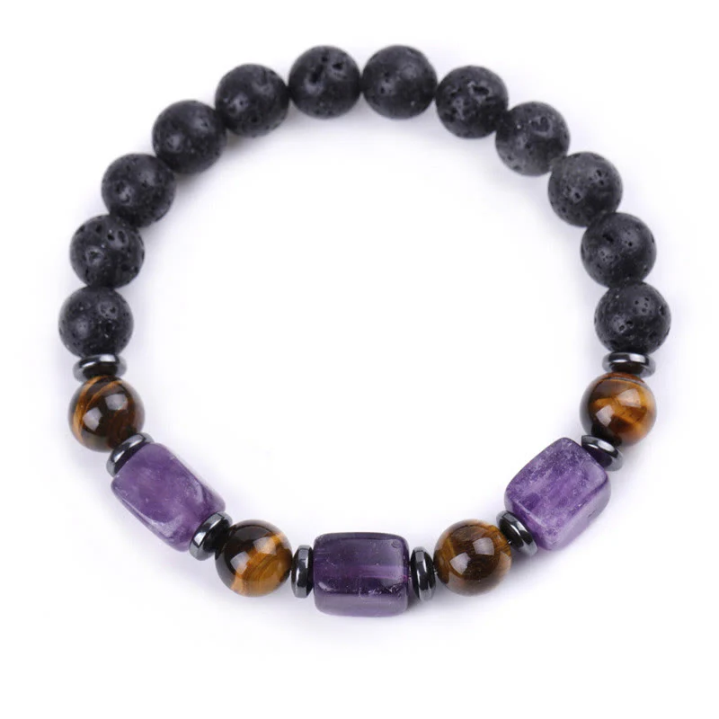 Buddha Stones Vari Cristalli Pietra lavica Bracciale Calma - Image 6