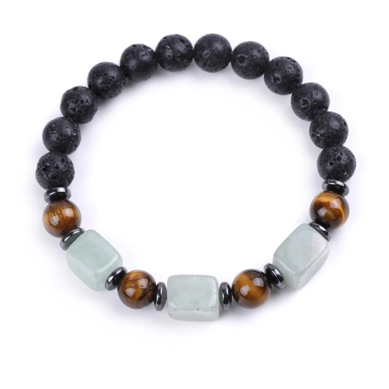 Buddha Stones Vari Cristalli Pietra lavica Bracciale Calma - Image 63