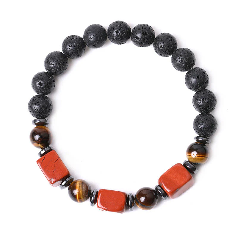 Buddha Stones Vari Cristalli Pietra lavica Bracciale Calma - Image 66