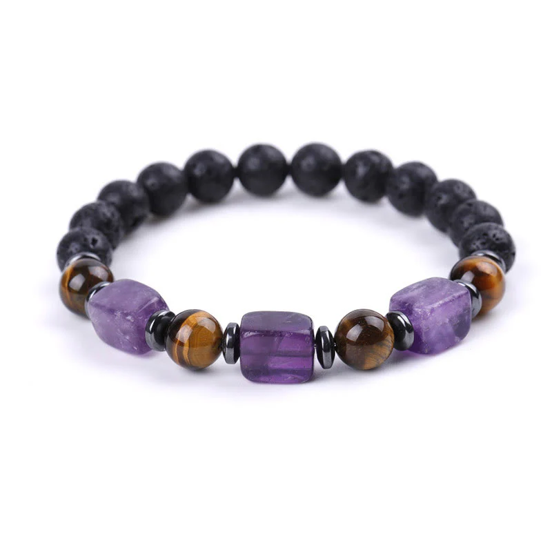 Buddha Stones Vari Cristalli Pietra lavica Bracciale Calma - Image 68