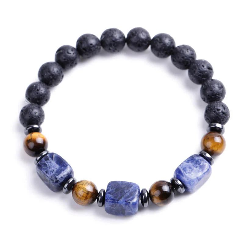 Buddha Stones Vari Cristalli Pietra lavica Bracciale Calma - Image 72