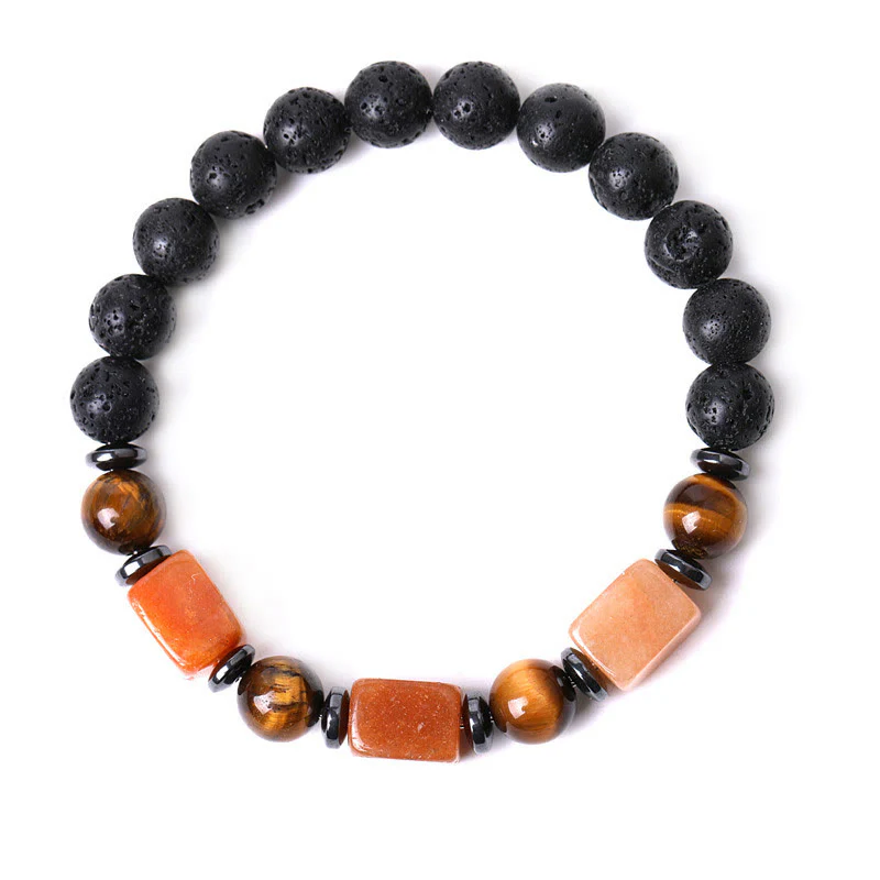 Buddha Stones Vari Cristalli Pietra lavica Bracciale Calma - Image 75