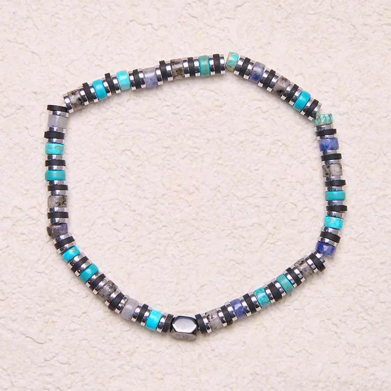 Buddha Stones Varie pietre Ematite Turchese Pietra dell'Imperatore Bracciale di supporto potente - Image 2