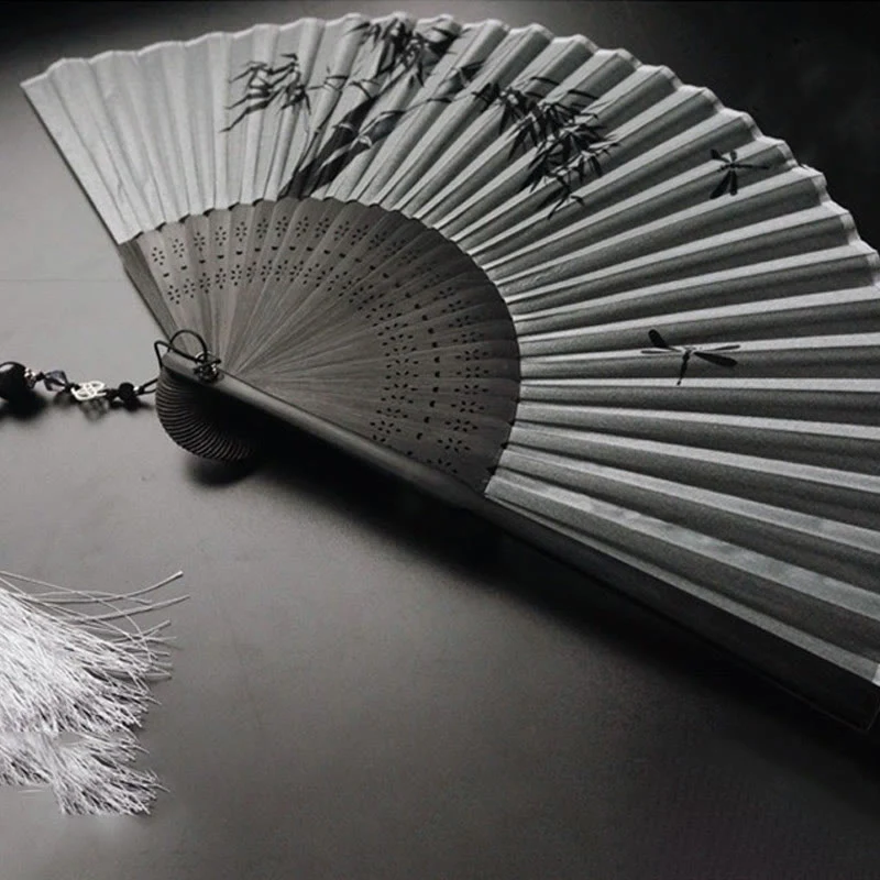 Buddha Stones Ventaglio pieghevole in bambù e poliestere di bambù - Image 9