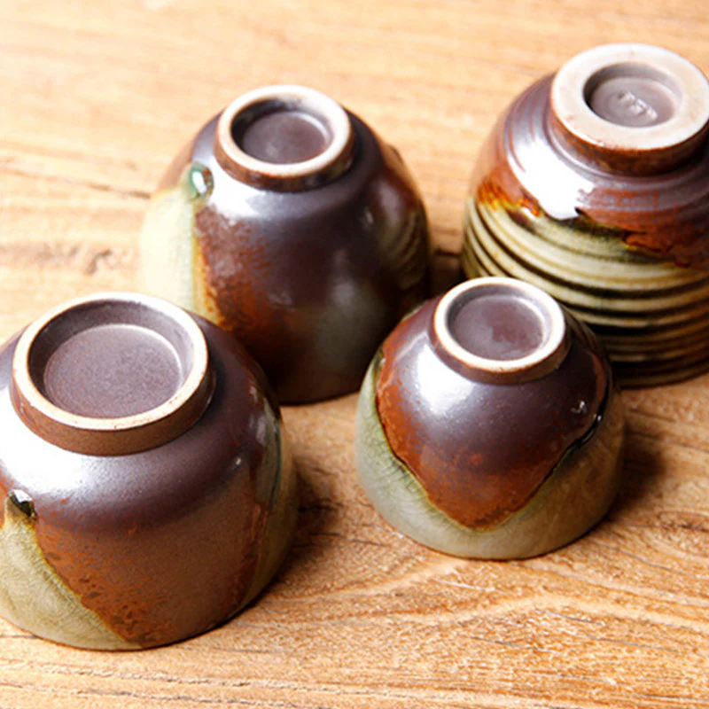 Buddha Stones Vintage Marrone Beige Forno Cambia Tazza da Tè in Ceramica Kung Fu Tazza da Tè Ciotola - Image 14