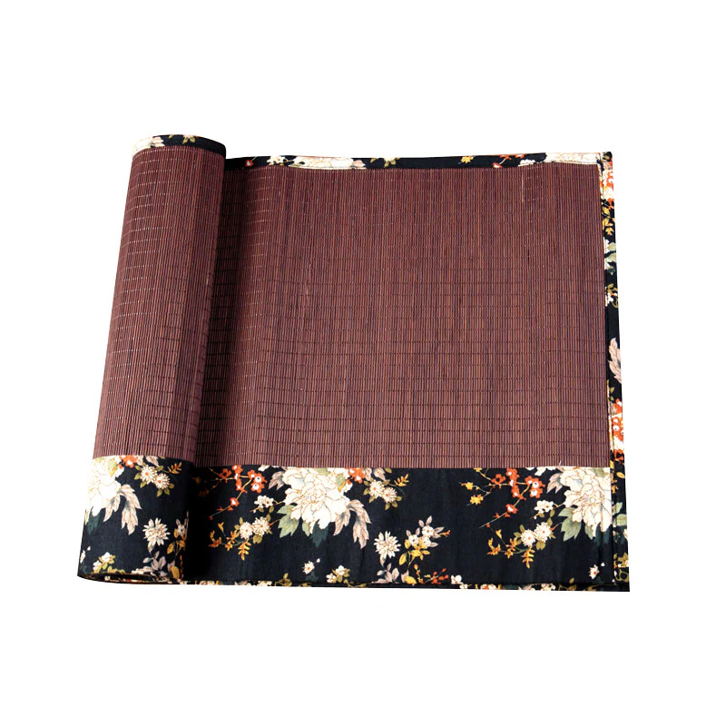 Buddha Stones Vintage Peony Flower Blossom Bamboo Cup Mat Pad Tea Cup Coaster Kung Fu Tea Mat - Image 14
