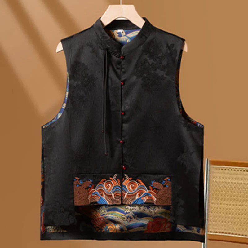Buddha Stones Vintage Ricamo Fiore Nuvola Modello Gilet - Image 11