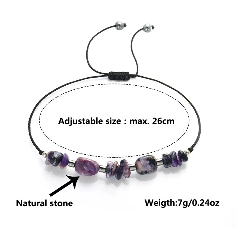 Buddha Stones Vivi nel momento Bracciale potente in ematite e charoite - Image 12