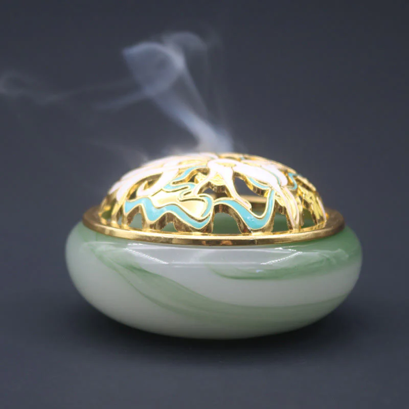 Buddha Stones Volpe a nove code Liuli Cristallo curativo Meditazione Bruciatore di incenso - Image 12
