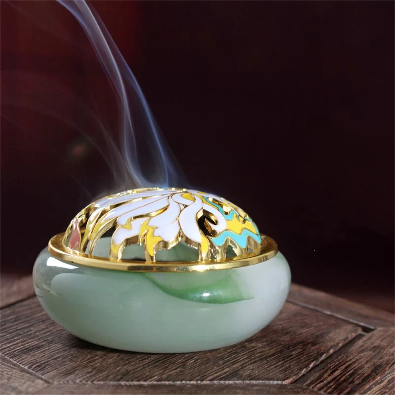 Buddha Stones Volpe a nove code Liuli Cristallo curativo Meditazione Bruciatore di incenso - Image 9
