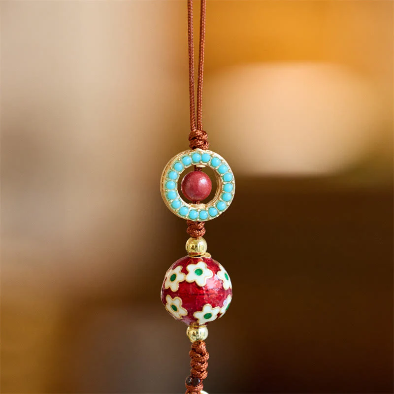 Buddha Stones Wu Lou Zucca Fu Carattere Tai Sui Amuleto Fortuna Telefono Appeso Decorazione Portachiavi - Image 3