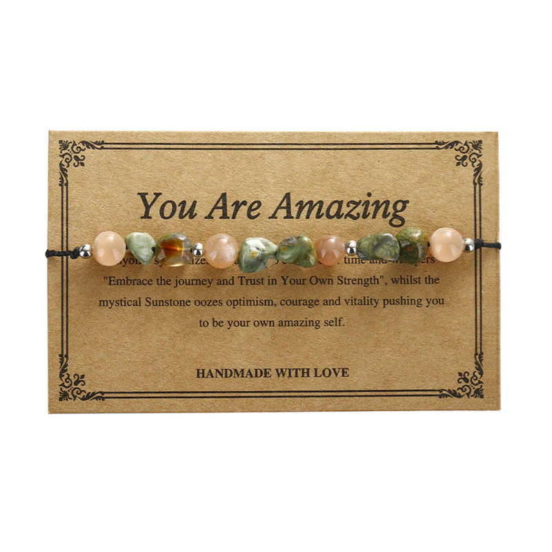 Buddha Stones You Are Amazing Braccialetto positivo in pietra del sole di riolite - Image 13