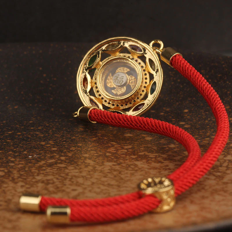 Buddha Stones Zircone colorato Rame Ricchezza Fortuna Rotazione Bracciale Collana Pendente - Image 18