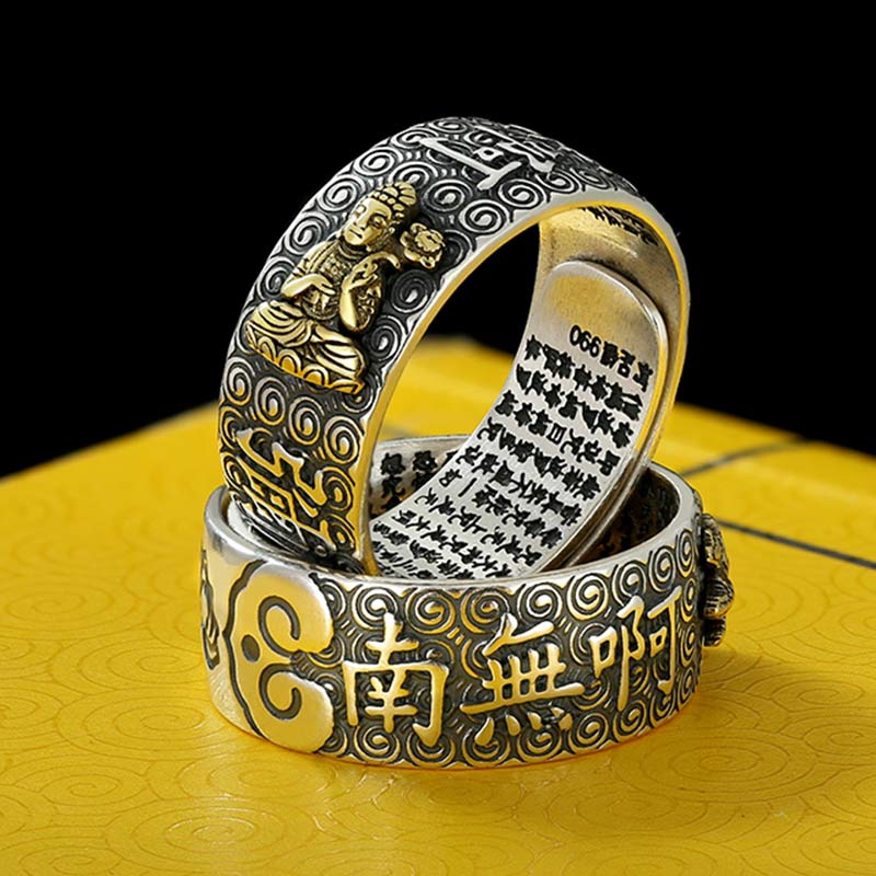 Buddha Stones Zodiaco cinese Buddha natale Ricchezza Fortuna Anello regolabile - Image 23