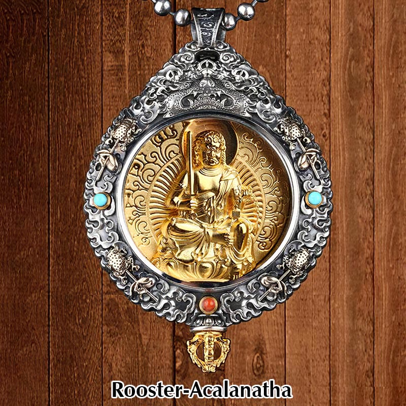 Buddha Stones Zodiaco cinese Buddha natale Thangka Nove palazzi Otto diagrammi Ricchezza Collana girevole Ciondolo - Image 10