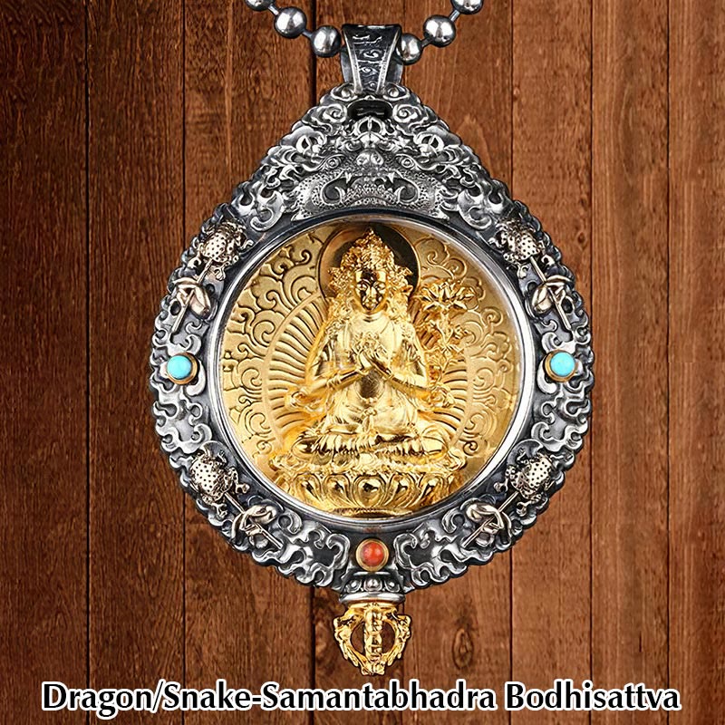 Buddha Stones Zodiaco cinese Buddha natale Thangka Nove palazzi Otto diagrammi Ricchezza Collana girevole Ciondolo - Image 7