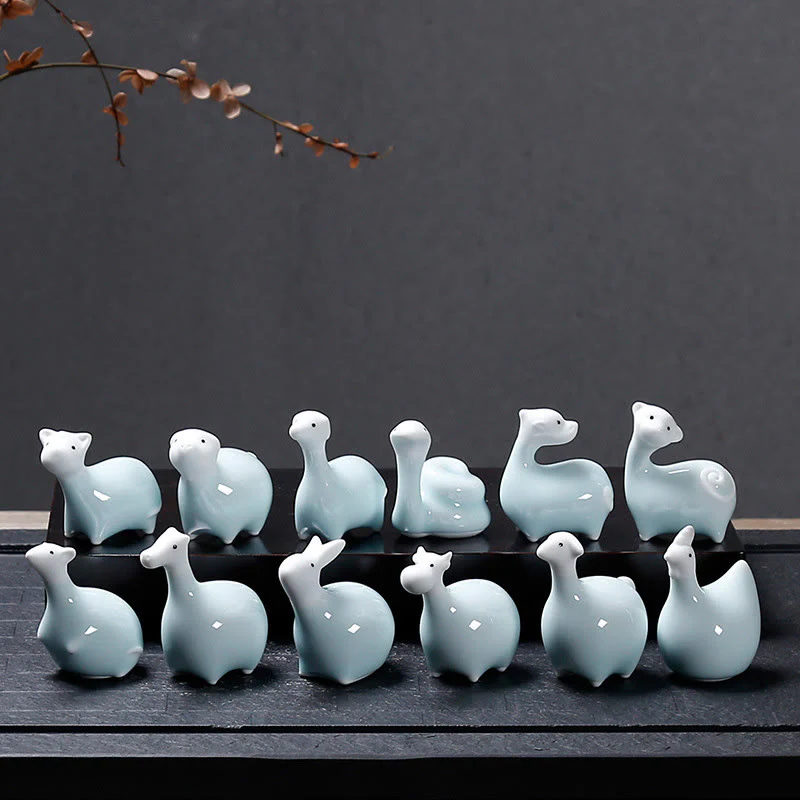 Buddha Stones Zodiaco cinese Ceramica Tè Animale domestico Decorazione per la casa - Image 19