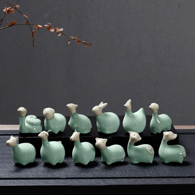 Buddha Stones Zodiaco cinese Ceramica Tè Animale domestico Decorazione per la casa - Image 2