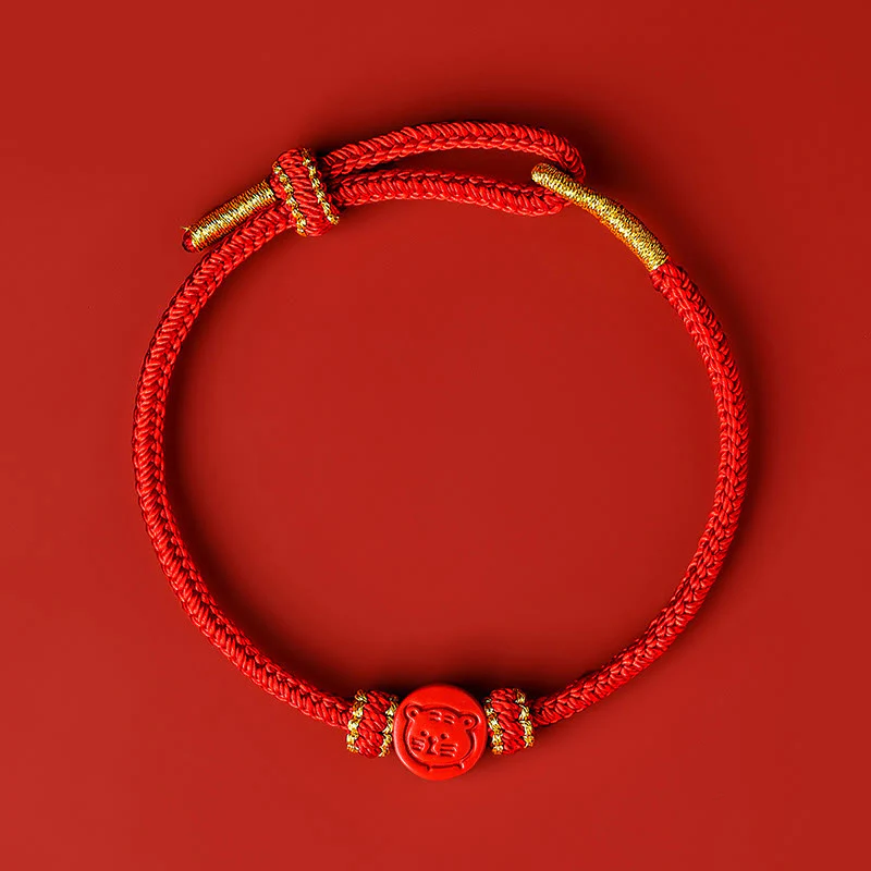 Buddha Stones Zodiaco cinese Corda rossa Otto fili Nodo della pace Cinabro Protezione Braccialetto fortuna - Image 15