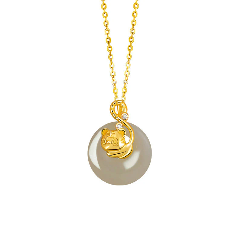 Buddha Stones Zodiaco cinese Giada Hetian Argento Sterling 925 Collana con ciondolo Abbondanza - Image 14