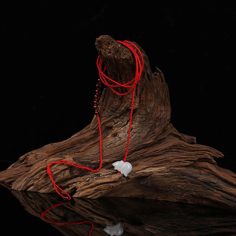Buddha Stones Zodiaco cinese Granato naturale Fibbia della pace Benedizione Catena per la pancia con corda rossa - Image 8