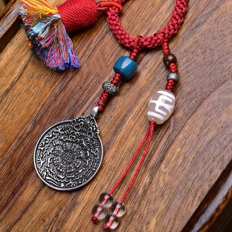 Buddha Stones Zodiaco cinese Nove palazzi Otto diagrammi Buddha Dzi Bead Serenità Portachiavi - Image 6