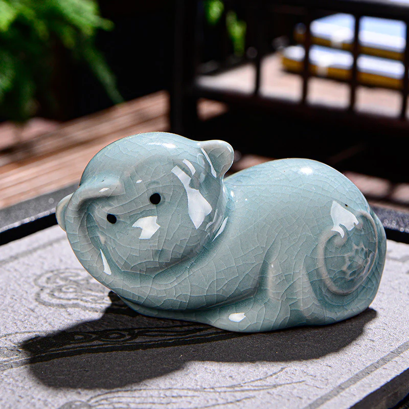 Buddha Stones Zodiaco cinese Ricchezza Ceramica Tè Animale domestico Decorazione della casa Figurina - Image 19