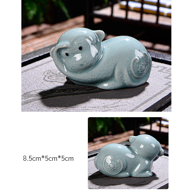 Buddha Stones Zodiaco cinese Ricchezza Ceramica Tè Animale domestico Decorazione della casa Figurina - Image 22