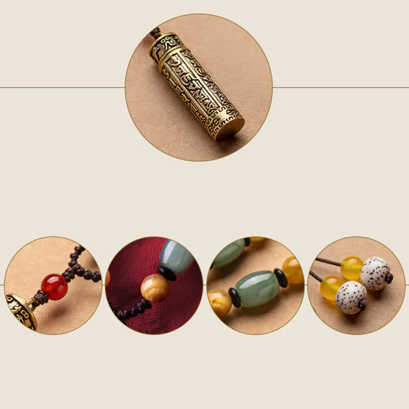 Buddhastoneshop Tibet Om Mani Padme Hum Agata Shurangama Sutra Collana con pendente di protezione - Image 18