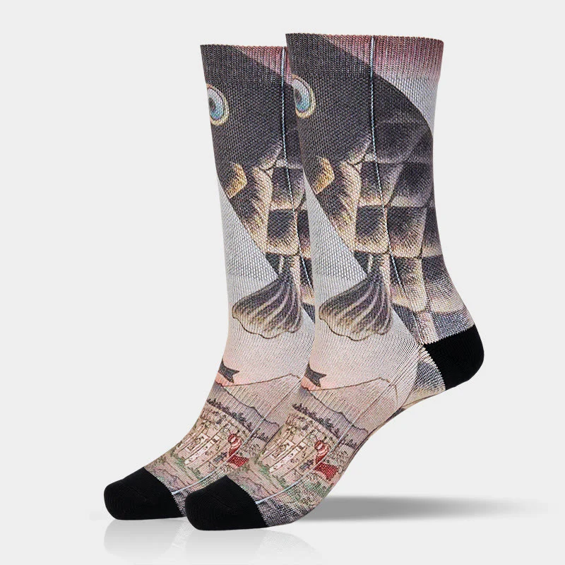 Calzini casual da uomo e da donna unisex Buddha Stones Koi Fish Mount Fuji Micro Crew - Image 13