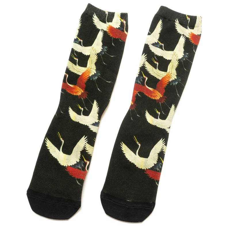 Calzini casual da uomo e da donna, unisex, con gru rosse e bianche, motivo Buddha Stones - Image 2