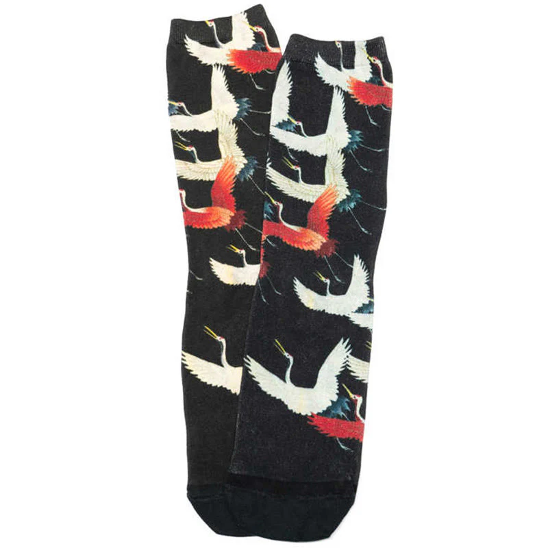 Calzini casual da uomo e da donna, unisex, con gru rosse e bianche, motivo Buddha Stones - Image 3