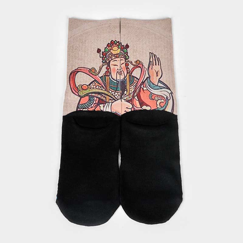 Calzini casual da uomo e da donna unisex con manico Ruyi e scritta " Buddha Stones God Of Wealth" - Image 12