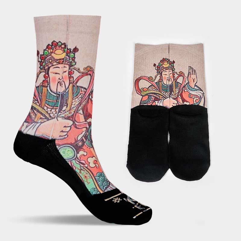 Calzini casual da uomo e da donna unisex con manico Ruyi e scritta " Buddha Stones God Of Wealth" - Image 15