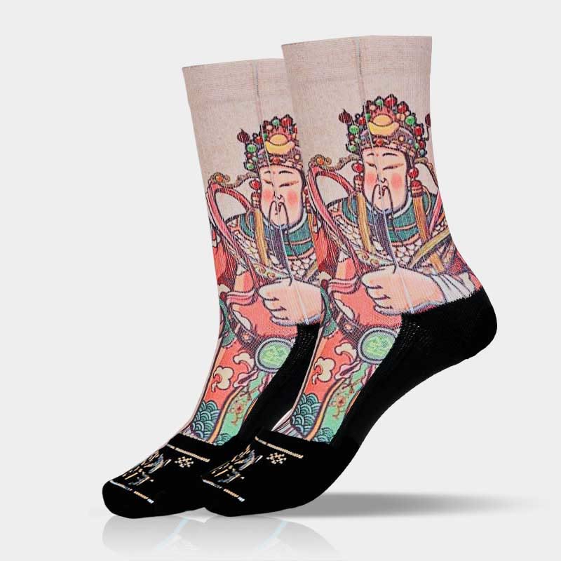 Calzini casual da uomo e da donna unisex con manico Ruyi e scritta " Buddha Stones God Of Wealth" - Image 16