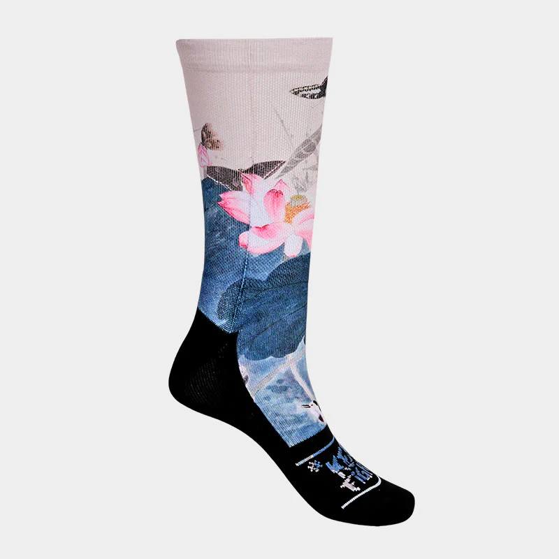 Calzini casual da uomo e da donna, unisex, con motivo Buddha Stones, fiori di loto, foglie e farfalle - Image 8