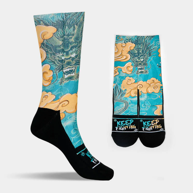Calzini da uomo con motivo Buddha Stones Casual Dragon e nuvole di buon auspicio - Image 9