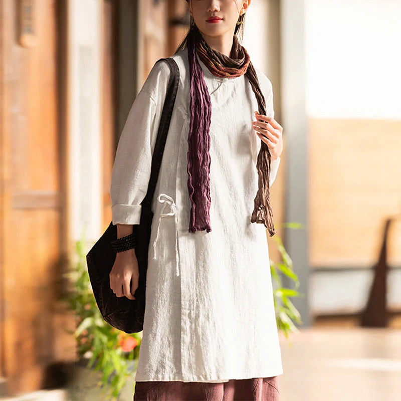 Camicetta da donna in cotone e lino vintage Buddha Stones, a maniche lunghe, cinese Hanfu - Image 8