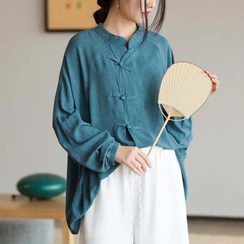 Camicia a maniche lunghe con bottoni a rana Buddha Stones, Zen Tai Chi, meditazione, giacca con abbigliamento Hanfu - Image 11