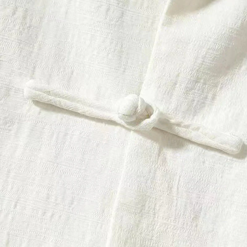 Camicia da uomo a maniche lunghe con bottoni a rana e tasca, con colletto rialzato, Buddha Stones - Image 4