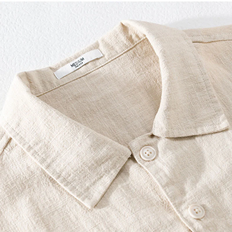 Camicia a maniche lunghe in lino e cotone con tasche, modello Buddha Stones Commute, da uomo, con bottoni semplici - Image 6