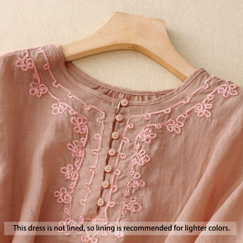 Camicia casual da donna con fibbia a rana e maniche corte, modello Buddha Stones - Image 2