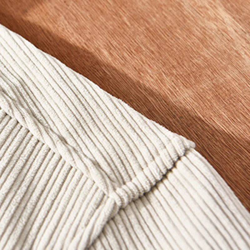 Camicia comoda in velluto a coste con fodera in pile a maniche lunghe da uomo Buddha Stones con tasca - Image 5