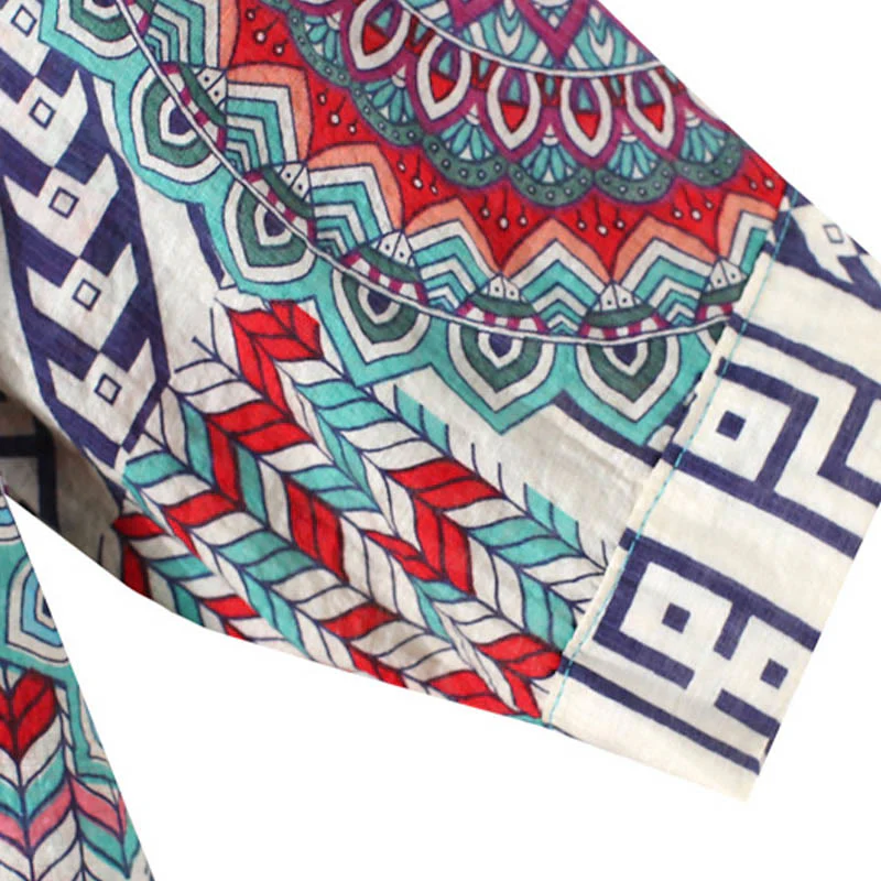 Camicia con mezza abbottonatura e mandala geometrico da donna Buddha Stones - Image 5
