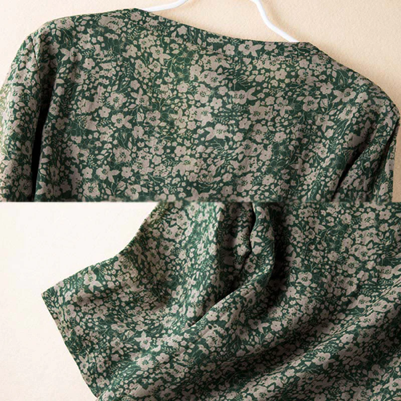 Camicia da donna a maniche lunghe con scollo a V e motivo floreale stampato Buddha Stones Spring - Image 11