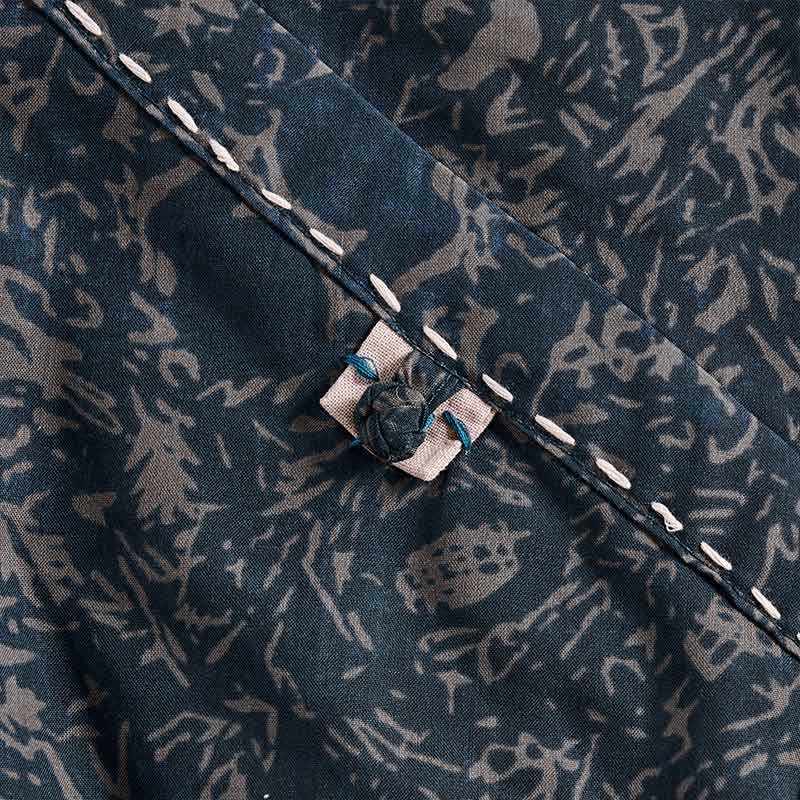 Camicia da donna a maniche lunghe con scollo a V e motivo floreale stampato Buddha Stones Spring - Image 20